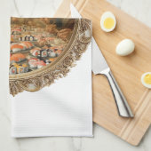 Renaissance Painting Parody Man Eating Sushi キッチンタオル (四つ折り)