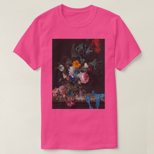 Renaissance painting still life with flowers tシャツ (デザイン正面)