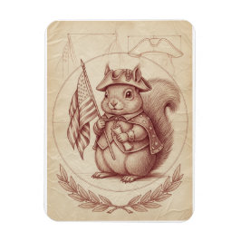 Renaissance Sanguine Patriotic Squirrel Card マグネット