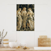 Renaissance Three Graces Art Print Mythical Forest ポスター (キッチン)