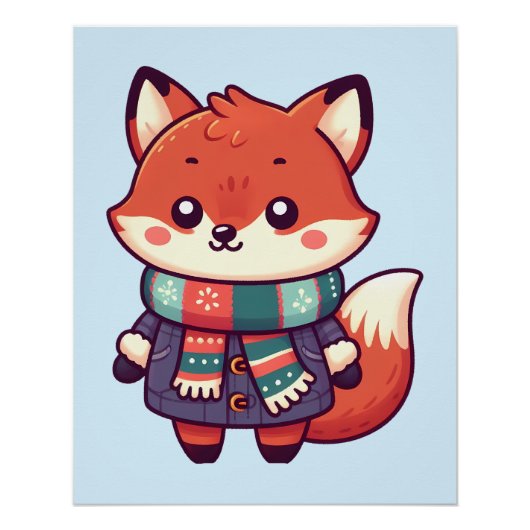 Renard kawaii pour la saison d'hiver ポスター (正面)