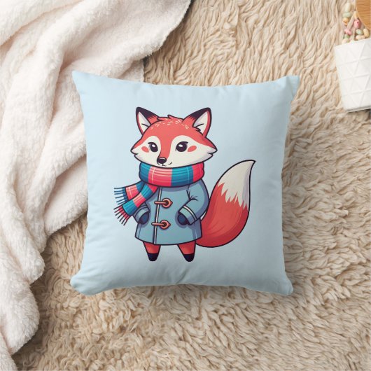 Renard roux hivernale enfantin クッション (ブランケット)