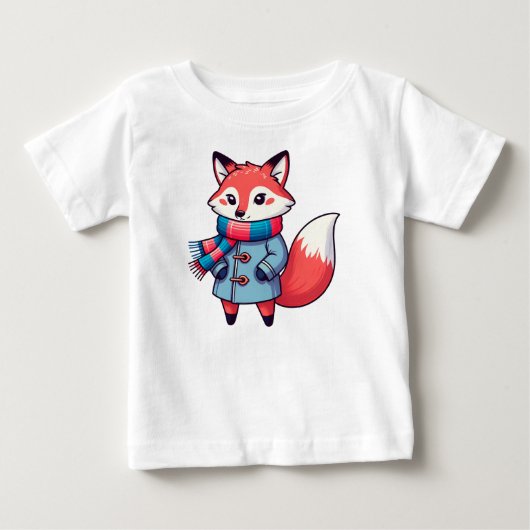 Renard roux hivernale enfantin ベビーTシャツ (正面)
