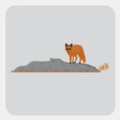 🦊 Renard sur le Rocher スクエアシール (正面)