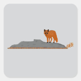 🦊 Renard sur le Rocher スクエアシール