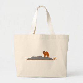 🦊Renard sur le Rocher ラージトートバッグ