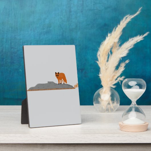 🦊Renard sur le Rocher – Décoration de Bureau フォトプラーク (側面)