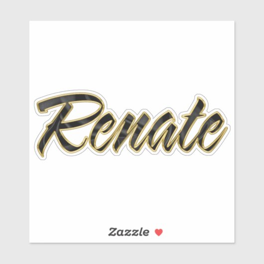 Renate black gold Lettering Aufkleber Sticker シール (シート)