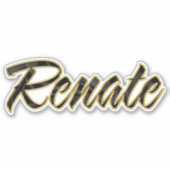Renate black gold Lettering Aufkleber Sticker シール (正面)