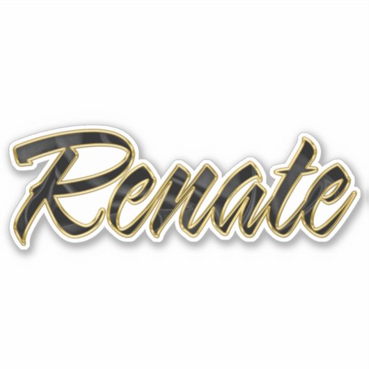 Renate black gold Lettering Aufkleber Sticker シール (正面)