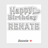 Renate Happy Birthday silver Aufkleber Sticker シール (シート)
