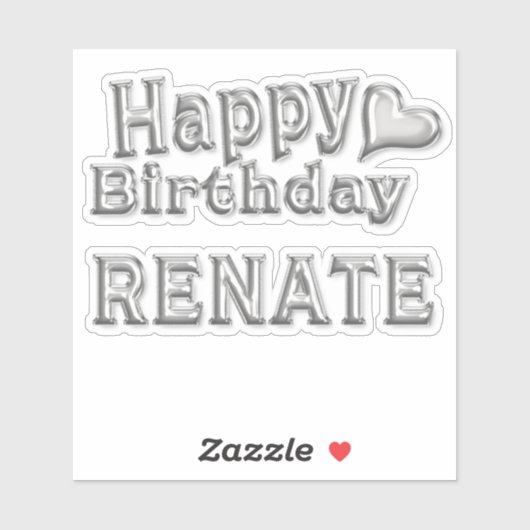 Renate Happy Birthday silver Aufkleber Sticker シール (シート)