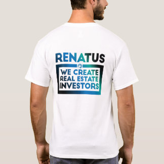 Renatusブロックタグライン濃い青 Tシャツ