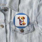 Renbow banana pup pop Dog on buttons patches  缶バッジ (インサイチュ)