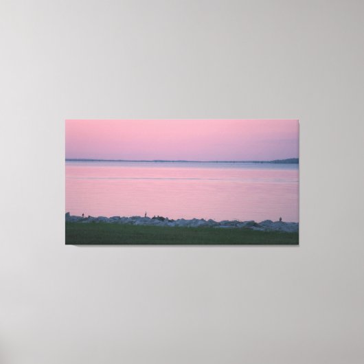 Rend Lake Illinoisでのサンセット キャンバスプリント (正面)