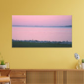 Rend Lake Illinoisでのサンセット キャンバスプリント (インサイチュ (リビング))
