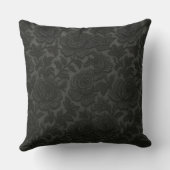 Renda floral detalhada em preto desing クッション (裏面)