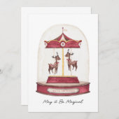 Rendeers Carousel Greetings Card 招待状 (正面/裏面)