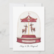 Rendeers Carousel Greetings Card