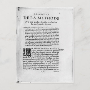 Reneによる'Desculs de la Methode'の最初のページ ポストカード