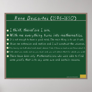 Rene Descartesの数学ポスター引用文 ポスター