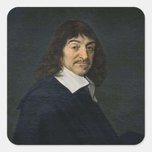 Rene Descartes c.1649のポートレート スクエアシール (正面)