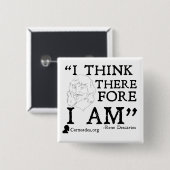 Rene Descartes Cogitoボタン 缶バッジ (正面&裏面)