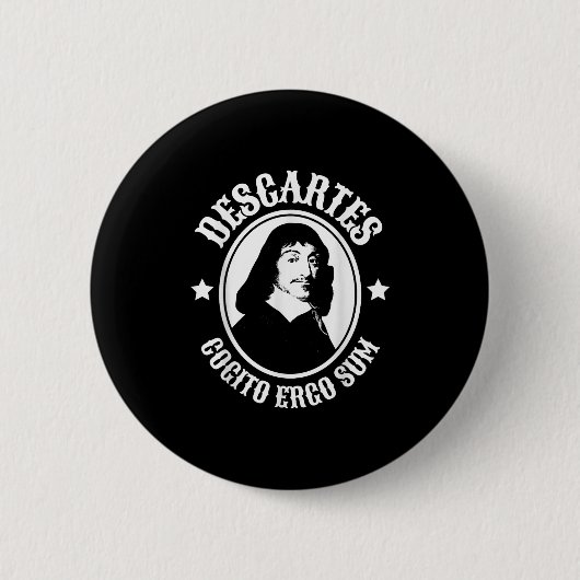 Rene Descartes Cogito Ergo Sum Quote  缶バッジ (正面)