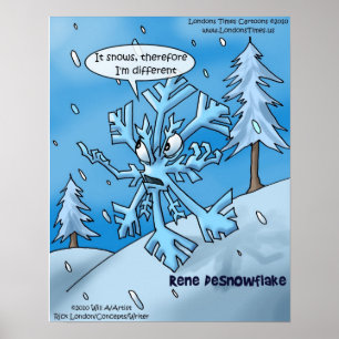 Rene Descartes Snowflake Funny Posters ポスター