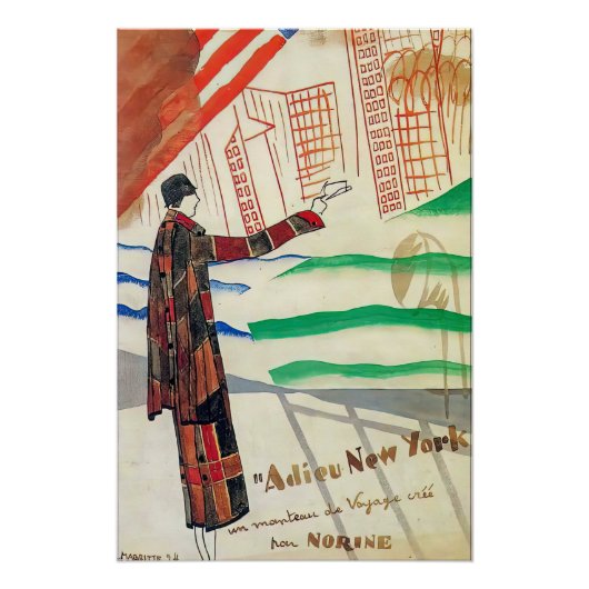Rene MagartteのAdeeu New Yorkポスター ポスター (正面)