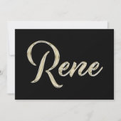 Rene Name white gold Handwriting Karte カード (正面)
