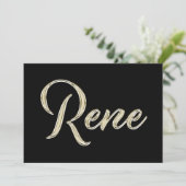 Rene Name white gold Handwriting Karte カード (スタンド正面)