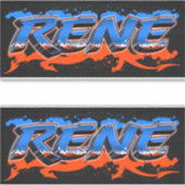 Rene Vorname Name Graffiti Aufkleber Sticker シール (正面)