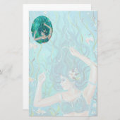 Renee L. LavoieによるMaya Mermaid文房具 便箋 (正面/裏面)