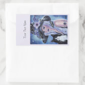 Renee Lavoieによる子猫ラベル付きウィッチ 長方形シール (バッグ)