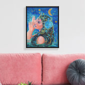 Renee Lavoieによる金ゴールドアクセント付きClio Mermaid キャンバスプリント (インサイチュ (リビング))