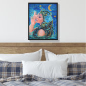 Renee Lavoieによる金ゴールドアクセント付きClio Mermaid キャンバスプリント (インサイチュ (寝室))