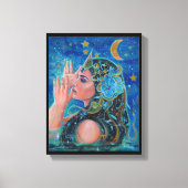 Renee Lavoieによる金ゴールドアクセント付きClio Mermaid キャンバスプリント (正面)