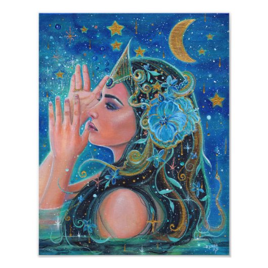 Renee Lavoieによる金ゴールドアクセント付きClio Mermaid フォトプリント (正面)