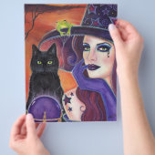 Renee Lavoieによる魔法の呪文の魔女と猫 チラシ (手)