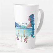 Renee LavoieによるMermaid in tub カフェラテマグ (右アングル)