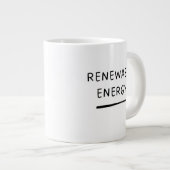 Renewable Energy – Funny Cute Eco-Friendly  Coffee ジャンボコーヒーマグカップ (正面右)