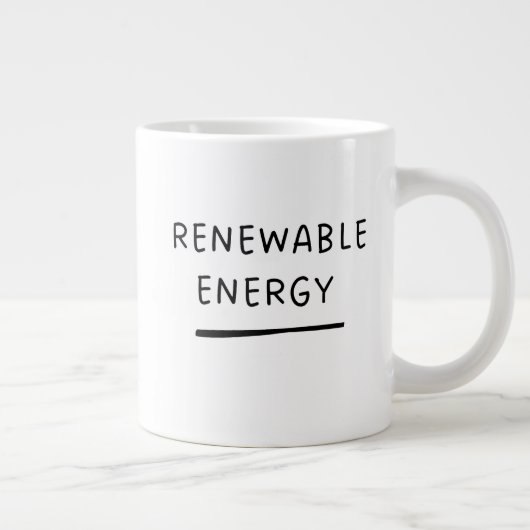 Renewable Energy – Funny Cute Eco-Friendly  Coffee ジャンボコーヒーマグカップ (右)