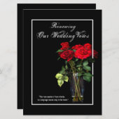 Renewal of 結婚's Vows - Invitation Red Roses 招待状 (正面/裏面)