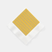 Renne de Noël Fond Jaune Moutarde 縁ありカクテルナプキン (角)