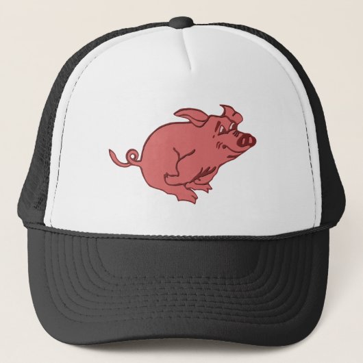 rennendes Schwein running pig キャップ (正面)