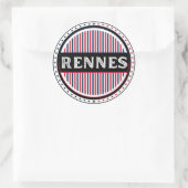 Rennes City Pride Emblem – French Identity ラウンドシール (バッグ)