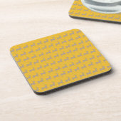 Rennes de Noël Fond Jaune Moutarde - Set コースター (左側)