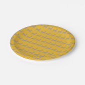 Rennes de Noël Fond Jaune Moutarde – Set de Table ペーパープレート (アングル)