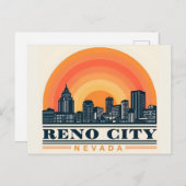 Reno City Nevada skyline ポストカード (正面/裏面)